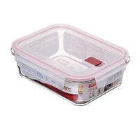 Tatay Fiambrebra de Alimentos, Vidrio, Hermética, 1.5L de Capacidad, Tapa de Clip, Libre de BPA, Apto Microondas, Horno, Congelador y Lavavajillas, Color Rojo. Medidas 17.7 x 23x 7.6 cm