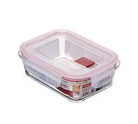 Tatay Tupper de Cristal Cook & Eat 0,64 L 13,7x17,9x6,3 cm Libre de BPA | Tupper Cristal | Microondas, Horno, Nevera y Congelador | Tapa Hermética Clip | Vidrio Borosilicato | Válvula de Vapor, Rojo