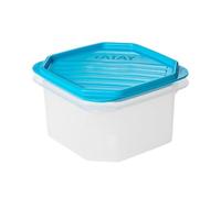 Tatay Fiambrera de Alimentos, Hermética, 0,6L de Capacidad, Tapa Flexible a Presión, Libre de BPA, Apto Microondas y Lavavajillas, Color Azul, Medidas: 12 x 12 x 7,5 cm