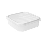 Tatay Fiambrera de Alimentos, Hermética, 1.3L de Capacidad, Tapa Flexible a Presión, Libre de BPA, Apto Microondas y Lavavajillas, Color Blanco, Medidas: 18,5 x 18,5 x 6,1 cm