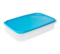 Tatay Fiambrera de Alimentos, Hermética, Tapa Flexible a Presión, Libre de BPA, Apto Microondas y Lavavajillas, Color Azul, Medidas: 28.5 x 18.5 x 6 cm, 2.1 L de Capacidad