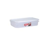 TATAY - Contenedor de alimentos rectangular con tapa flexible blanca, libre de BpA, capacidad 2.1 L