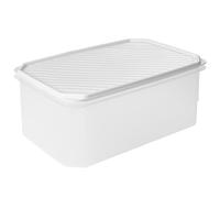 TATAY - Contenedor de alimentos rectangular de gran capacidad con tapa flexible blanca, libre de BpA, 4,7 L