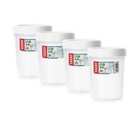 Tatay Twist - Set De 4 Recipientes Redondos 0.4l Con Cierre Hermético A Rosca. Blanco