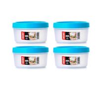 Tatay Twist - Set De 4 Recipientes Redondos 0.5l Con Cierre Hermético A Rosca. Turquesa