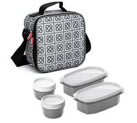 TATAY Urban Food Casual - Bolsa térmica porta alimentos con 4 tapers herméticos incluidos, 3 litros de capacidad, Barcelona, 22.5 x 10 x 22 cm