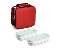 Tatay Urban Food Prime Bolsa Térmica Porta Alimentos, con 2 Tuppers Herméticos de 0.75L de Plástico Libre de BPA, Color Rojo. Medidas 25.5 x 11 x 24.5 cm, 4.7L de Capacidad