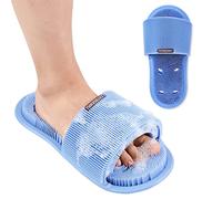 TATBOOMU Limpiador de pies de ducha, cerdas de silicona suave con ventosas antideslizantes, limpia, suaviza, exfolia y masajea tus pies sin doblarse, mejora la circulación de los pies y calma los pies