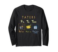 Taters Po-ta-Toes Hervir Em Mash Em Stick Em en un Guiso Divertido Manga Larga