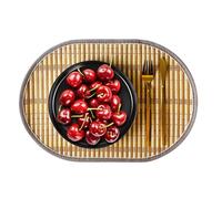 Tates de lugares tejidos para platos, alfombras de lugar tejido boho - Boho tejido de la cocina de la cocina alfombras,Placas de mesa rústica ovaladas no resbaladizas para la decoración de la cocina