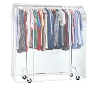 Tatkraft Didrik & Schild - Burro Ropa Resistente con Funda, Hasta 130 kg | Profesional Burro de Ropa con Ruedas, Armario de Tela, Anchura Ajustable 110-150x45x160cm, Perchero Burro Ropa, Acero Cromado