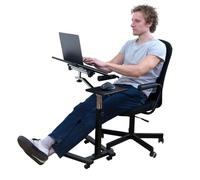 Tatkraft Joy Mesa Ordenador Portátil con Ruedas y Soporte para Ratón Escritorio Laptop Altura Ajustable, Negro