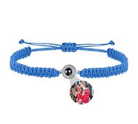 TATLETATLE Pulseras personalizadas con imagen en el interior, pulseras de proyección con fotos, pulsera con imagen I Love You, pulsera de 100 idiomas, regalo para él, su mejor amigo (C-Azul)