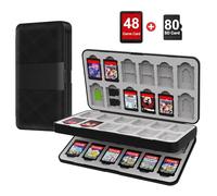 TATMOHIK Funda para tarjetas de juego para juegos Nintendo Switch o tarjetas Micro SD, funda de juego con accesorios de Nintendo Switch, funda de juego con 48 tarjetas de regalo Nintendo Eshop y 48