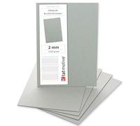 TATMOTIVE Premium - Cartulinas para encuadernación (10 unidades, DIN A4, 2 mm, 1260 g/m², cartón para modelismo, cartón para manualidades, cartón gris)