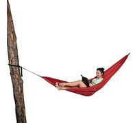 Tatonka Hammock Single - Hamaca para Exteriores superligera para 1 Persona, Incluye Set de fijación (2 Correas y 2 mosquetones), soporta hasta 100 kg, 290 x 150 cm, Color Rojo