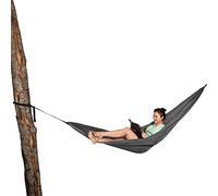 Tatonka Hammock Single - Hamaca para Exteriores superligera para 1 Persona, Incluye Set de fijación (2 Correas / 2 mosquetones), soporta hasta 100 kg, 290 x 150 cm, Gris Titanio