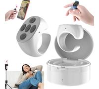 TATOS Control Remoto inalámbrico Bluetooth para la Punta de los Dedos, Control Remoto para desplazarse por Video, Anillo de Clic para el Dedo, para desplazarse por el teléfono, tabletas