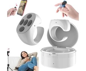 TATOS Control Remoto inalámbrico Bluetooth para la Punta de los Dedos, Control Remoto para desplazarse por Video, Anillo de Clic para el Dedo, para desplazarse por el teléfono, tabletas