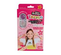 TATOY Super Glittzy - Juego de tatuajes con purpurina temporal, agradable a la piel, con 18 plantillas y bonitos colores