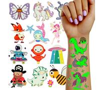 TatoYard Tatuajes para niños, 140 unidades, luminosos, para cumpleaños infantiles, regalos de invitados, regalos de cumpleaños infantiles, fiestas, regalos pequeños, calendario de Adviento, relleno