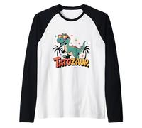 Tatozaur Dinosaurio polaco papá regalo TRex Polonia Día del Padre Camiseta Manga Raglan