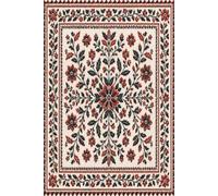 Tatreez Kaleidoscope Flora Notebook: Traditional Palestinian Cross-Stitch Mandala Journal | Red & Black Folk Art Medallion Diary | 100 Lined Pages, 6x9 Inches