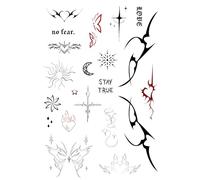 Tatsy Tribal Set, Tatuajes Temporales Tribales y Cyber Sigil, Diseños Futuristas Cyberpunk Realistas, Set de Pegatinas Impermeables para Niños y Adultos, Arte Corporal Seguro y Certificado.