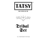 Tatsy Tribal Set - Tatuajes Tribales Temporales Cyber Sigil, Diseño Cyberpunk Futurista, Pegatinas Impermeables Realistas, Para Niños y Adultos, Body Art Falso, Seguros y Certificados