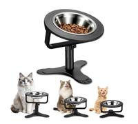 TatTech Comedero para gatos elevado a 15°, comederos para gatos desmontables, comedero inclinado con acero inoxidable, comedero para gatos con 3 alturas, comederos ajustables para gatos y perros