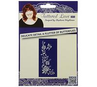 Tattered lace Delicado Detalle a Flutter de Mariposas, Color Plateado