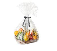 TATTI 50 bolsas de celofán transparente de 18 x 30 pulgadas, 10 bolsas de celofán transparente de 18 x 30 pulgadas, perfectas para cestas de regalo, regalos, bodas, despedidas de soltera/baby showers