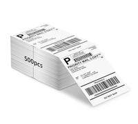 TATTMUSE 4 x 6 etiquetas térmicas de envío DHL, 500 etiquetas de envío plegadas blancas, compatibles con impresoras de etiquetas