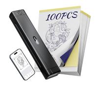 TATTMUSE Impresora de Tatuaje con 100pcs de Papel, Termocopiadora Tattoo, Tattoo Transfer para Principiantes y Artistas del Tatuaje, Impresora Termica Tattoo Compatible con Smartphone PC