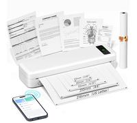 TATTMUSE Impresora Portatil a4, Bluetooth Impresoras Termica para Papel Térmica Casa Mini Movil Portatil Sin Tinta Wireless Portátiles Printer, Blanco