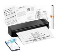 TATTMUSE Impresora Portatil a4, Impresoras Termica Bluetooth 300 dpi para Papel Térmica Casa Mini Movil Portatil Sin Tinta Wireless Portátiles Printer, Negro