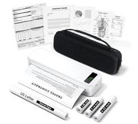 TATTMUSE Impresora Portatil A4 Kit, Impresoras Termica Bluetooth, con Maletín de Transporte y 4 Rollos de Papel, para Hogares y Oficinas,Impresoras Sin Tinta