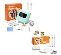 TATTMUSE Impresora Tatuajes con Pack de Papel para Niños - Crear Tatuajes Temporales Personalizados con 80 Hojas para Tattoo y 8 Rotuladores - Kit de Tatuaje para Regalos