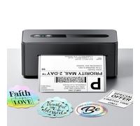 TATTMUSE Impresora térmica de etiquetas Bluetooth, impresora de etiquetas de envío de 4 x 6 para pequeñas empresas, impresora térmica inalámbrica de 300 DPI compatible con teléfono, iOS, Android