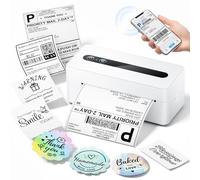 TATTMUSE Impresora Térmica de Etiquetas Bluetooth & USB, Impresora Termica Etiquetas Adhesivas 4 x 6 para Pequeñas Empresas, Impresora Termica Etiquetas, Blanco