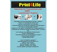 Tattoo de pantalla velas Protector de pantalla Body Style dedos uñas diseño vela diseño para impresión con Inkjet o las impresoras láser y fotocopiadoras. Así Ideal para decorar vasos, tazas, velas, bolas de navidad, Pascua, espejos, cristales, madera,.... Tattoofolie Inkjet