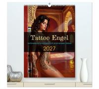 Tattoo Engel (hochwertiger Premium Wandkalender 2027 DIN A2 hoch), Kunstdruck in Hochglanz: Verführerische Schönheiten mit ornamentalen Tattoos