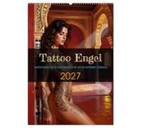 Tattoo Engel (Wandkalender 2027 DIN A2 hoch), CALVENDO Monatskalender: Verführerische Schönheiten mit ornamentalen Tattoos