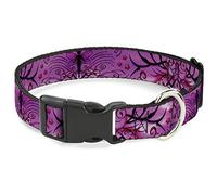 Tattoo Johnny Collar para Mascotas, Collar de Perro, Hebilla de plástico, Tatuaje Johnny Fairy Pink Swirl, 8.5 a 12 Pulgadas, 0.5 Pulgadas de Ancho