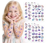 Tattoo Kinder,6 Blatt Einhorn Tattoos für Kinder,Großformatige Temporäre Tattoos für Mädchen & Jungen,Hautfreundliche & Wasserfeste Kindertattoos,Mitgebsel für Kindergeburtstag & Partygeschenke