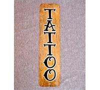 TATTOO - Letrero de metal para tienda de estudio, artista corporal, tatuajes, tatuajes, calle, metal, 4 x 16 pulgadas