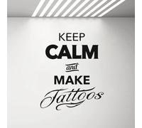 Tattoo Studio - Adhesivo decorativo para pared, color negro, extraíble, adecuado para estudios de tatuajes, creando un ambiente relajado y creativo, 42 x 51 cm