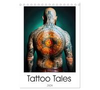Tattoo Tales (Desk Calendar 2026 DIN A5 portrait), CALVENDO 12 Month DeskCalendar: Embark on a captivating journey through time with Tattoo Tales ... of medieval art and inked masterpieces.
