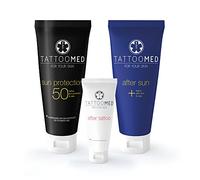 TattooMed Tattoo Protection Pool Kit - Set de Ahorro (Protección Solar FPS50 100ml, After Sun 100ml y After Tattoo 25 ml)