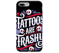 Tattoos Are Trashy Calavera Divertida Rosas Anti Tatuaje Carcasa para iPhone 7 Plus/8 Plus